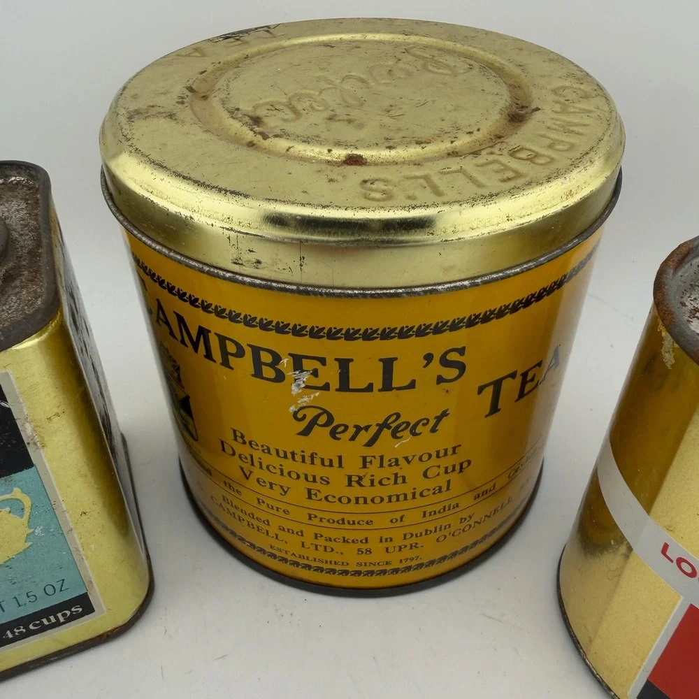 Bigelow Campbell's Vintage Tea Tin Set Rustic Decor